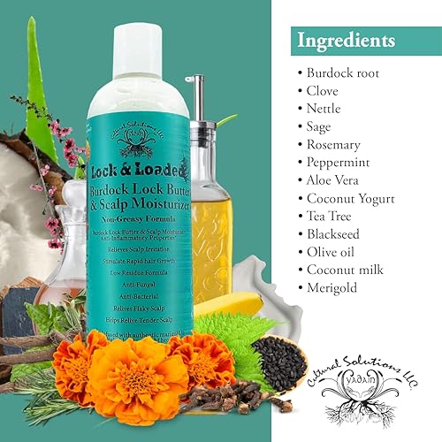 Miniatura 5 de Yadain Locked N Loaded Burdock Lock Butter & Scalp Moisturizer - Hidratante para tratamiento capilar para control del encrespamiento, dejando el