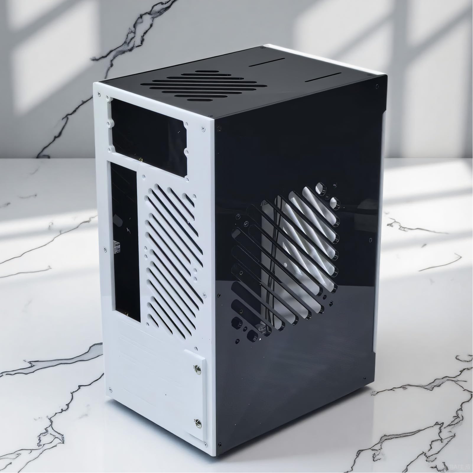 Tangxi Mała Obudowa Komputera PC, Akrylowa Obudowa Komputera ITX 10,5 L z wentylacją 360 Stopni, obsługą Zasilacza SFX SFX i płytą główną ITX