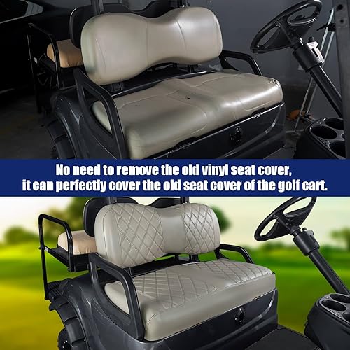 Miniatura 5 de NOKINS Funda de asiento de diamante para carrito de golf EZGO Yamaha, cubierta de asiento de vinilo para carrito de golf