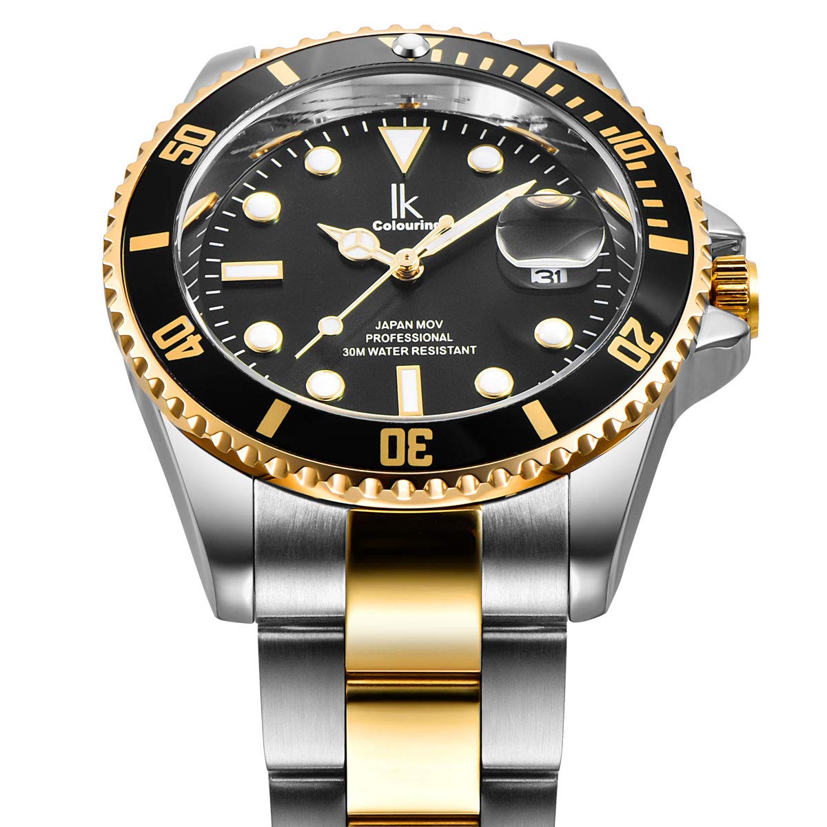 Alienwork IK Orologio Uomo Donna Calendario Cinturino in Metallo