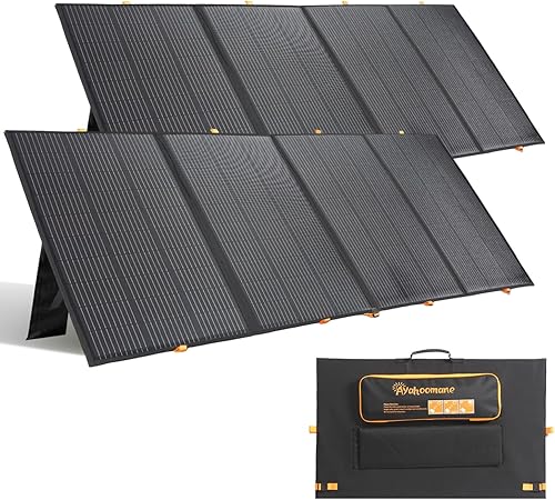 Panel solar portátil de 800 W, 2 piezas de 400 W, panel solar plegable de respaldo de energía, cargador solar de salida de 36 V para centrales