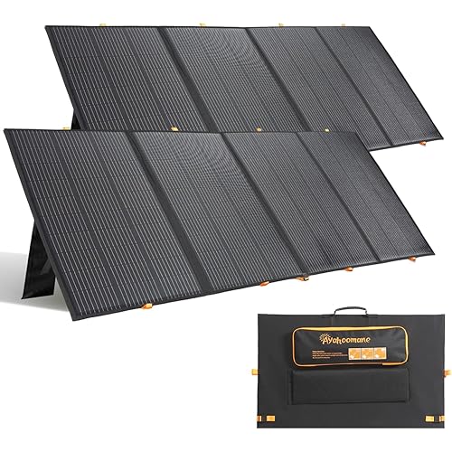 800W Portable Solar Panel,2pcs 400W,Foldable Solar Panel Power Backup,36V Output Solar Charger for Power Station Off Grid Outdoor Activities, RV, Marine,Camping, Solar Generator, IP67 Waterproof