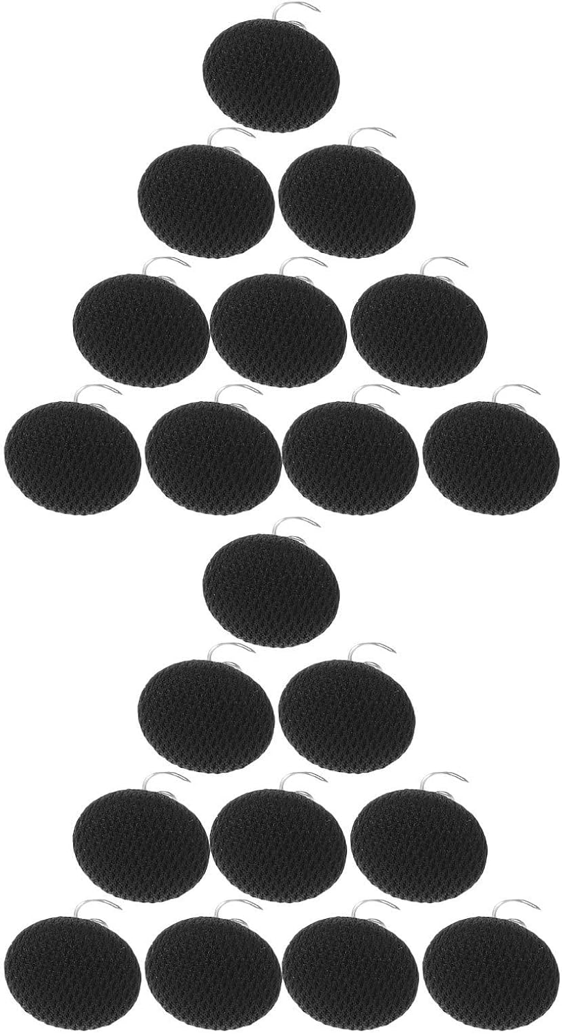 Generic 35pcs Bed Skirt Pins with Stainless Steel Spiral Design, Universal Fit Fabric and Metal Upholstery Tacks for Bedding, Bedroom Use, Black Round Bed Ruffle Holders