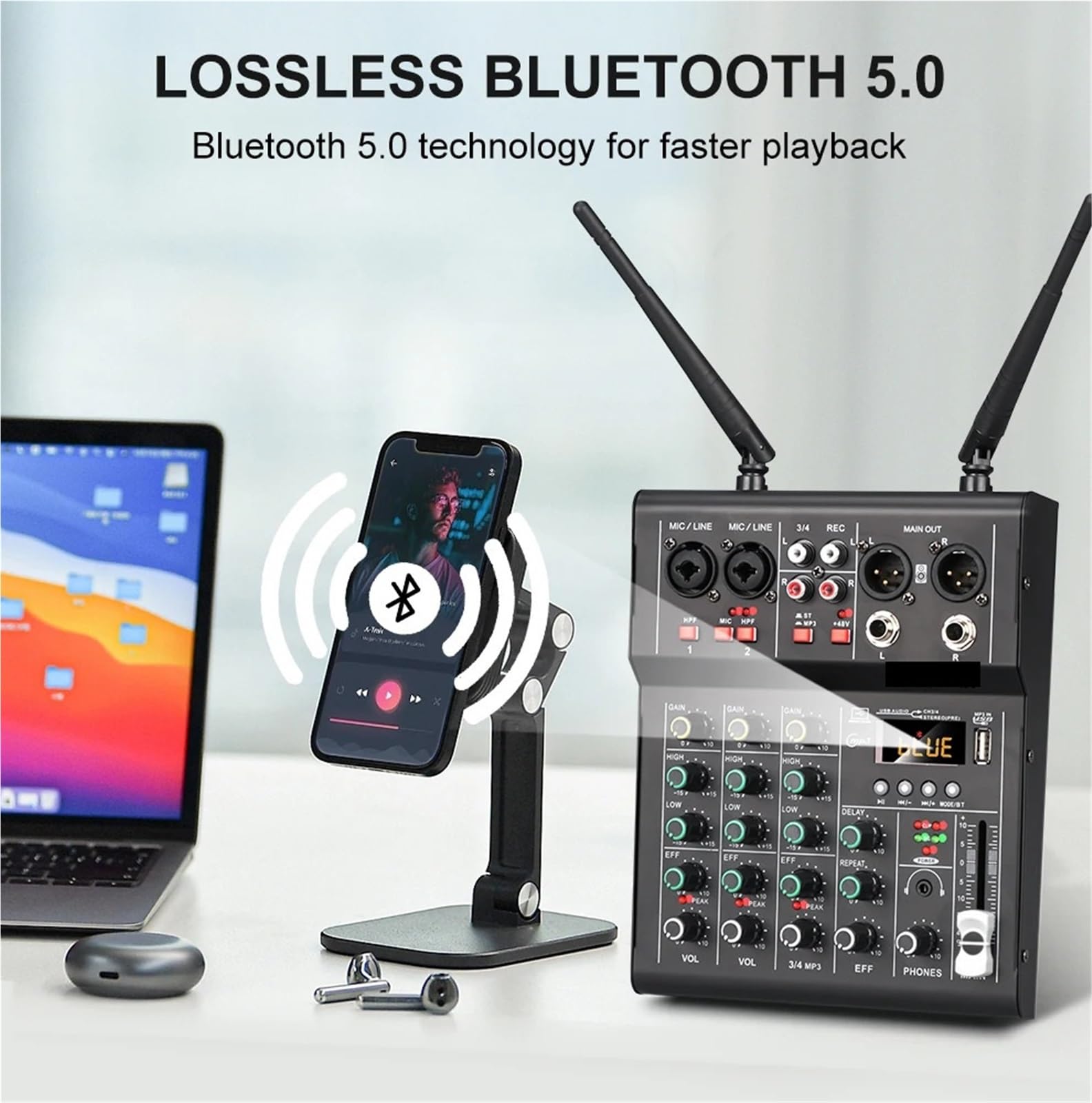 Controller DJ, Mixer a 4 canali, mixaggio DJ for, feste, studio di registrazione su computer(6-way)