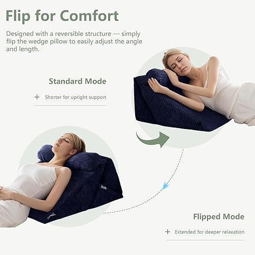 Miniatura 7 de HIGOGOGO Juego de 10 almohadas ortopédicas de cuña para cama, posicionadores corporales de espuma suave ajustables para recuperación después