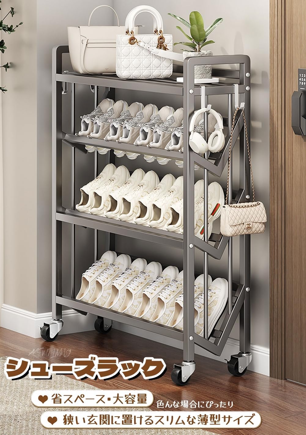 ziqiangbuxi ファイルラック ファイルワゴン スチール製 本棚 A4サイズ