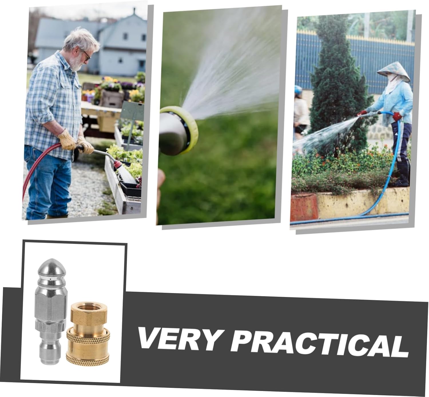 balacoo 5sets High-pressure Garden Hose Sprayer Nozzle Compact Lightweight Design for Effortless Cleaning Compatible Quick Connect Drain Hoses