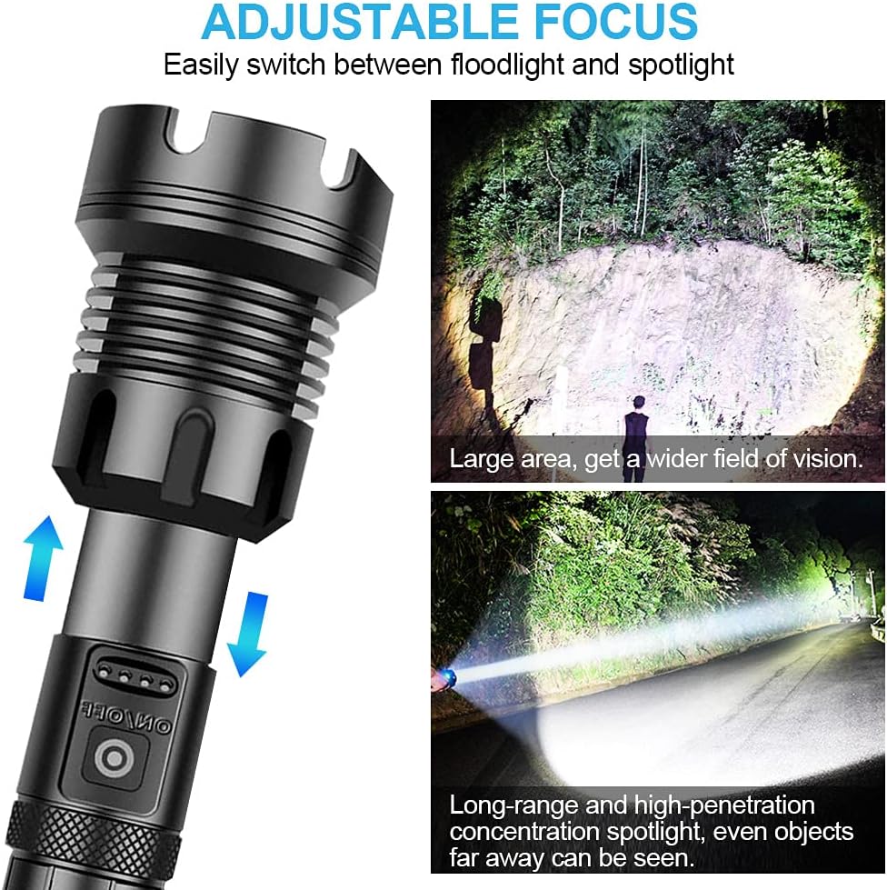 Rechargeable Flashlight Brightest Worklight High Power Image