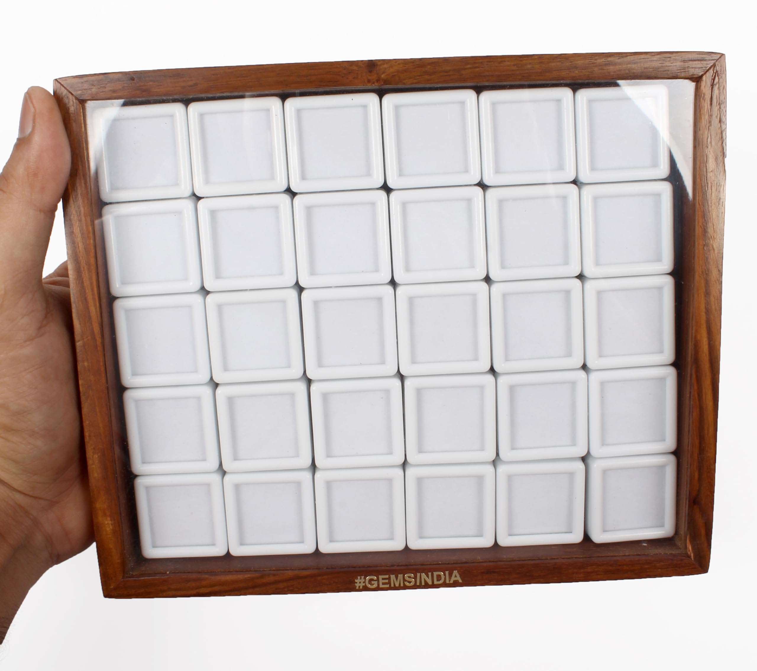 Elite Sheesham Wood Display Exhibition Style neat presentation of gemstones 30 plastic boxes FREE with Storage box-image-38