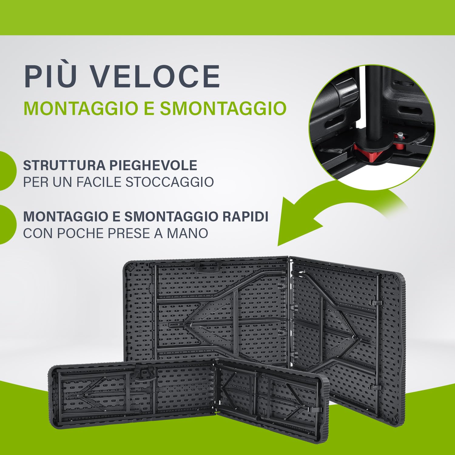 Juskys Set tenda da birra Amberg 3 pezzi e pieghevole - 180 x 74 x 74-2 panche da birra e tavolo da birra in stile rattan Set mobili da giardino Set tendone da campeggio