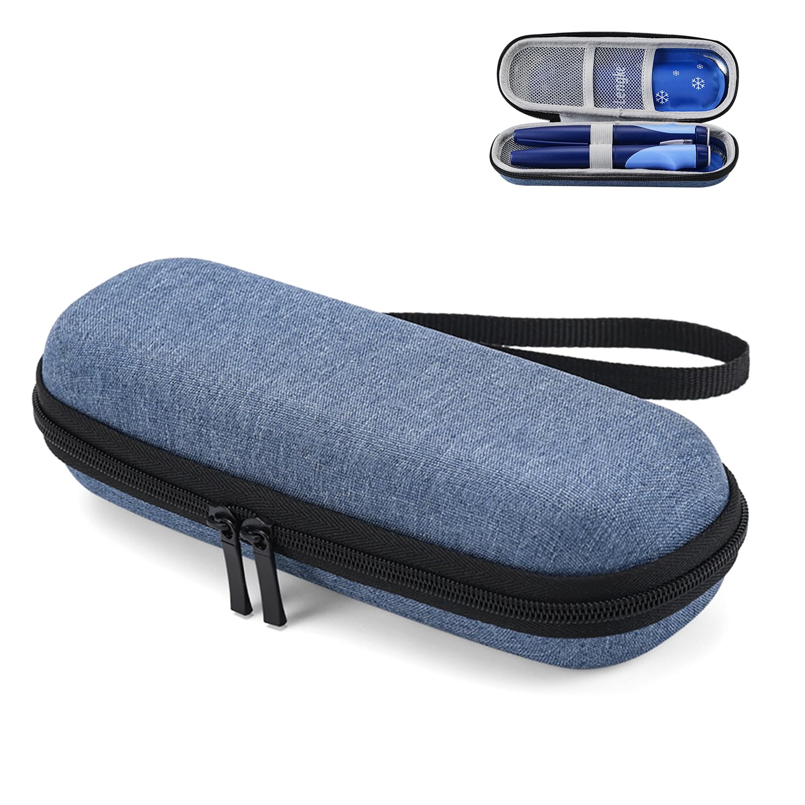 Borsa Termica per Insulina e Medicinali Da Viaggio - Porta Insulina Termico Portatile, Astuccio Contenitore per Siringhe (Solo Borsa, Blu Navy)