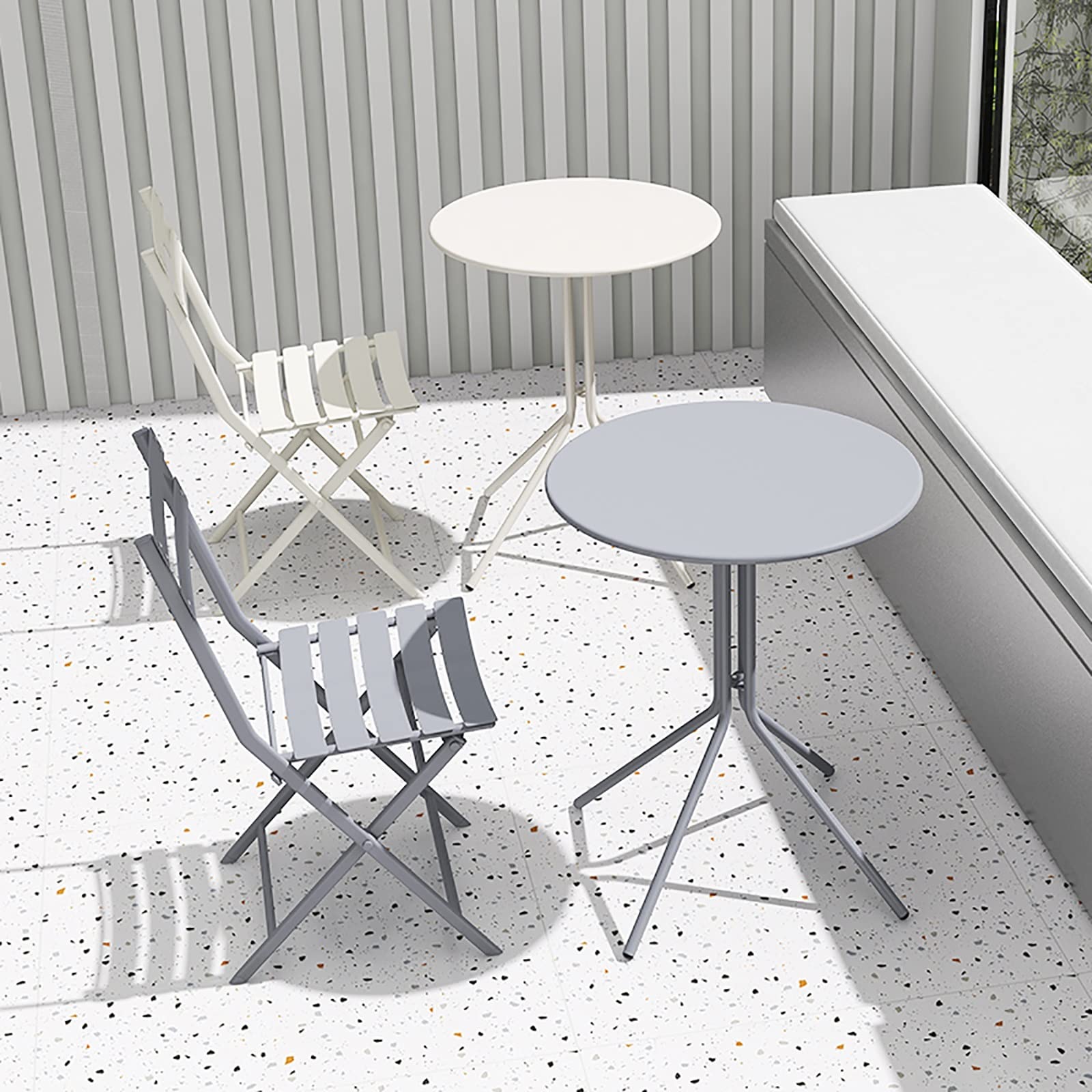 Tavolino Rotondo in Metallo da Patio, Tavolino Comodino, Tavolino Rotondo da Esterno Tavolino in Metallo per Giardino, Soggiorno, Camera da Letto, Balcone (Colore : Giallo, Dimensioni : 48x65cm/18.9