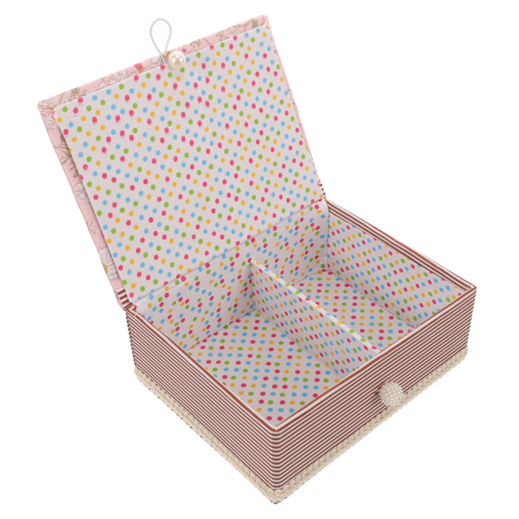 NUOBESTY 5piezas Caja De Costura Portátil Para Almacenar y Accesorios De Costura Organizador De Tela Para Doméstico y Para y Manualidades Diseño Rosa