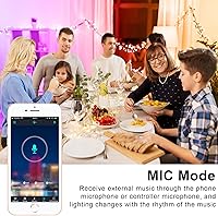 Vista 4 de Tira de luces LED de 200 pies, luces inteligentes con Bluetooth y control de aplicación, tiras de luz LED RGB multicolor, sincronización de música