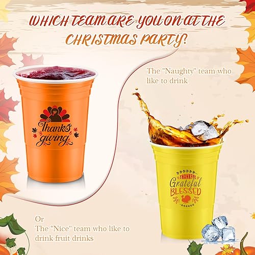Miniatura 4 de Jinei 100 vasos desechables de Acción de Gracias, 16 onzas, vasos de plástico para fiesta de Acción de Gracias, decoración de Acción de Gracias,