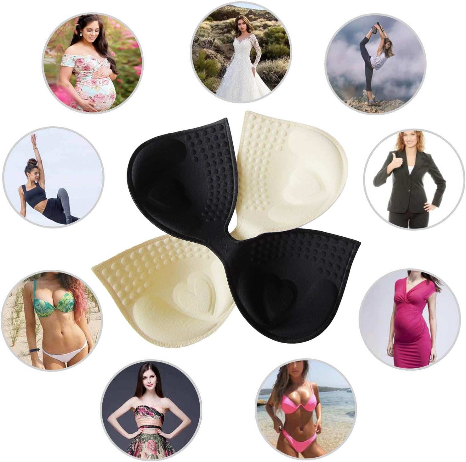 Pushup Bra Pads for Sports Bra Pads Inserts Replacement Pads for Bra Cups Inserts for Swimsuits