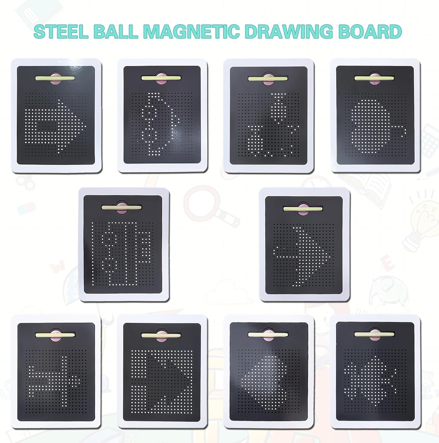 AIVORO 2 Pezzi Tavolo da Disegno Magnetico:Disegno con Piccole Palline Magnetiche in Acciaio per Bambini Tavolo da Disegno Magnetico Tavoletta Bambini Giocattolo Educativo (Rosa, Verde) (Pink Green)