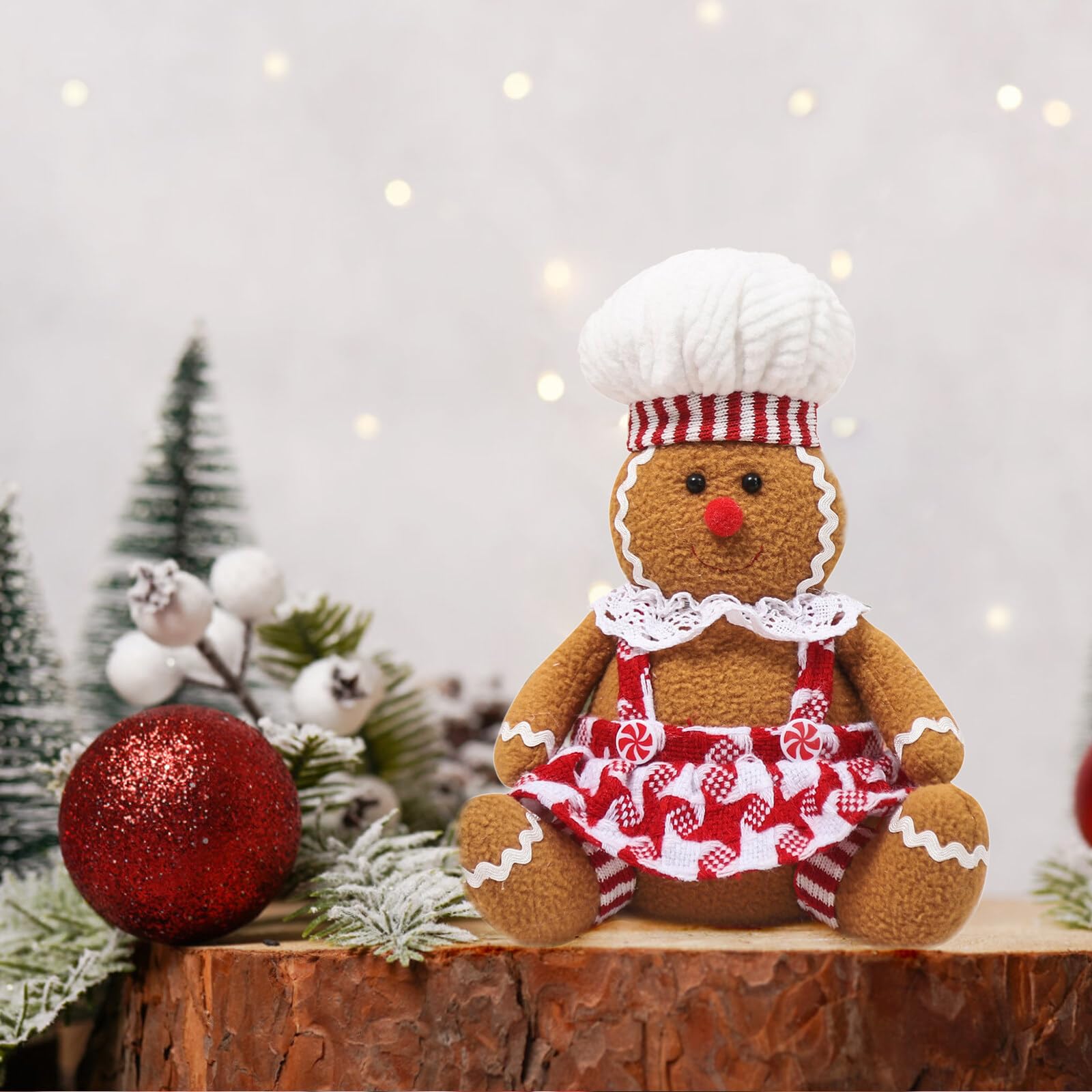 Peluche Bonhomme En Pain D'épice – 20 Cm – Décoration De Noël Douce, Cadeau Festif Mignon - 6