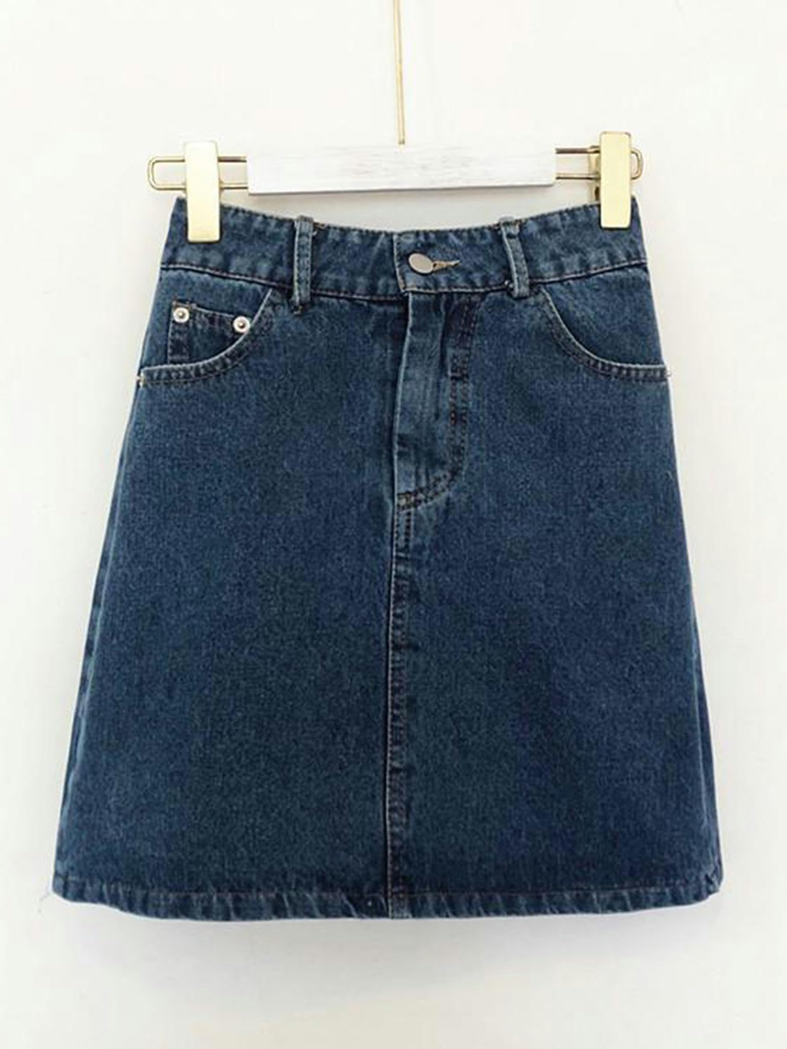 Streetwear Jeansrock 2-teiliges Set Frühling Sommer Stretch-Jeansjacke + Jeansröcke Zweiteilige A-Linien-Röcke mit hoher Taille-2-teilig-M