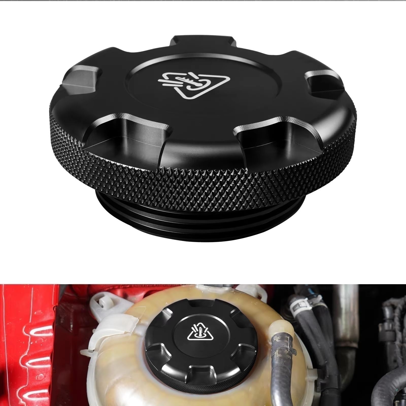 Valvole di espansione Compatibile Con Skoda Per Octavia IV NX | Radiatore Liquido Raffreddamento Radiatore Tappo Serbatoio 5Q0121321(Black)