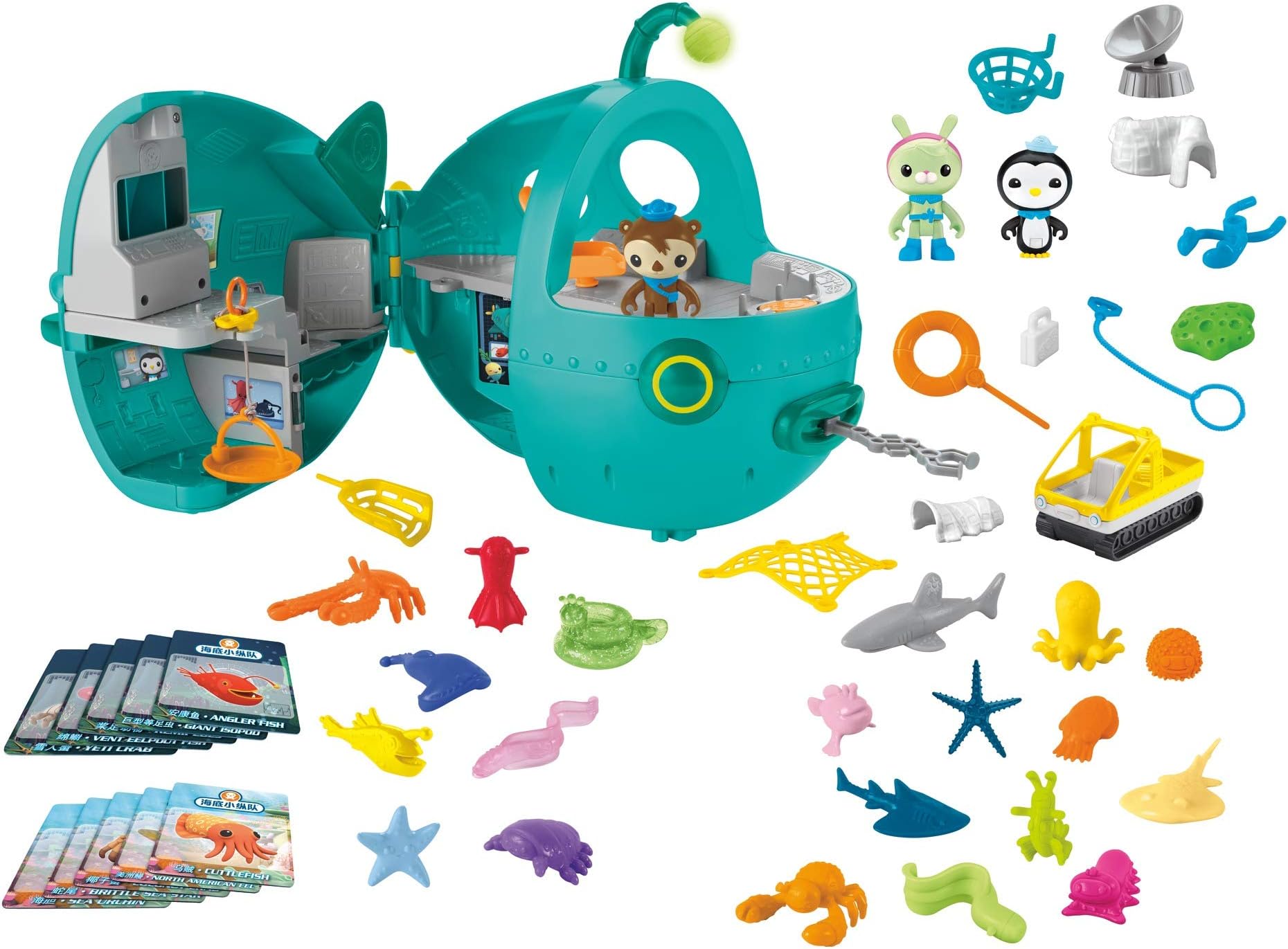 Double the adventure! The Gup-A Megapack is a fully-stocked rescue vehicle and playset packed with Octonauts figures, creatures, rescue tools and creature cards!