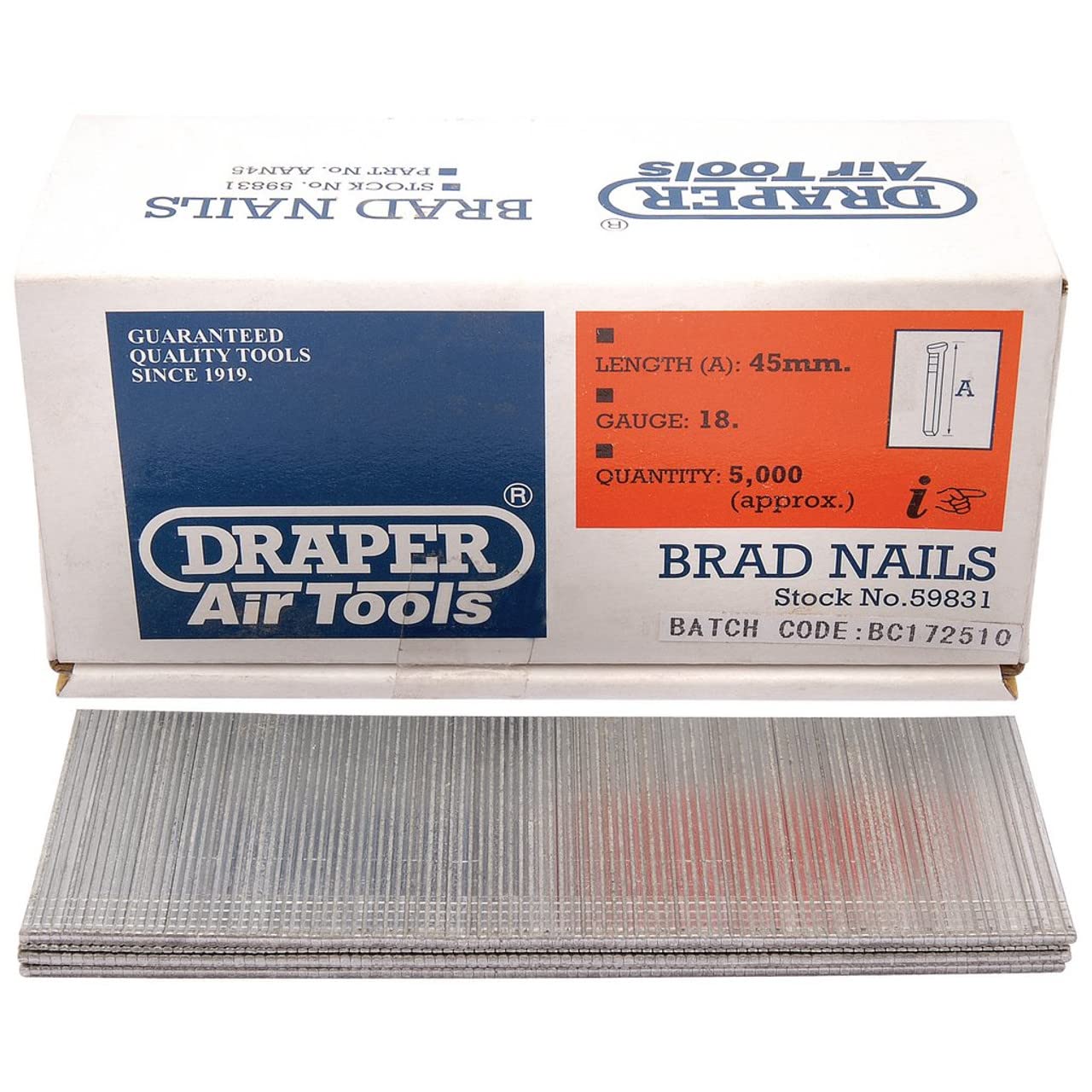 Draper  Brad Nails45mm (Pack Of 5000) 59831 from B&Q