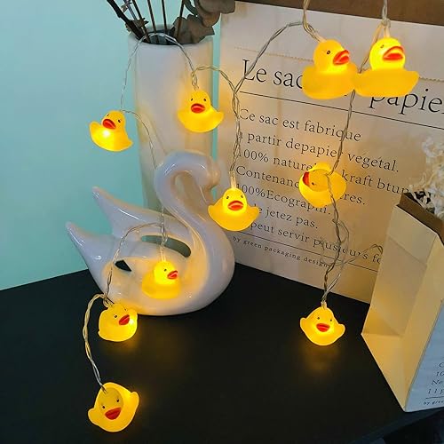 Miniatura 2 de Linda cadena de luces de pato para interiores, funciona con pilas, luces de decoración de pato blanco cálido amarillo para el hogar, dormitorio,