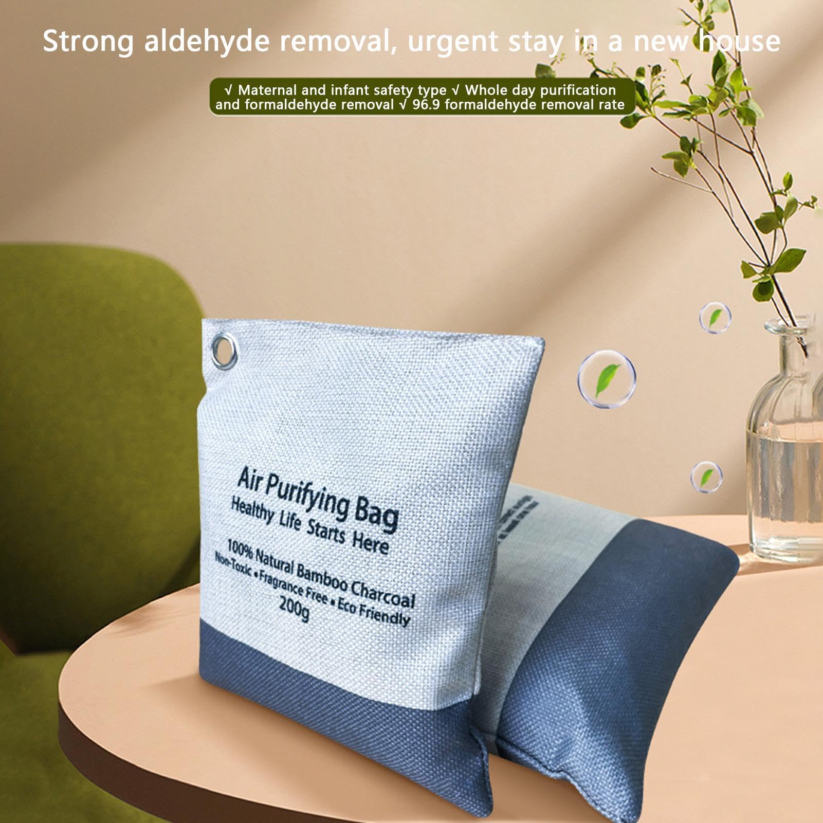 Genérico Charcoal Odor Eliminator, Natural Carbon Bags, Scent Absorber, Home Vehicle Breeze Purifiers, Air Freshener Supplies, (5.71x1.18x6.69 Inches), Ideal For Deodorizer, Study Room, Closet