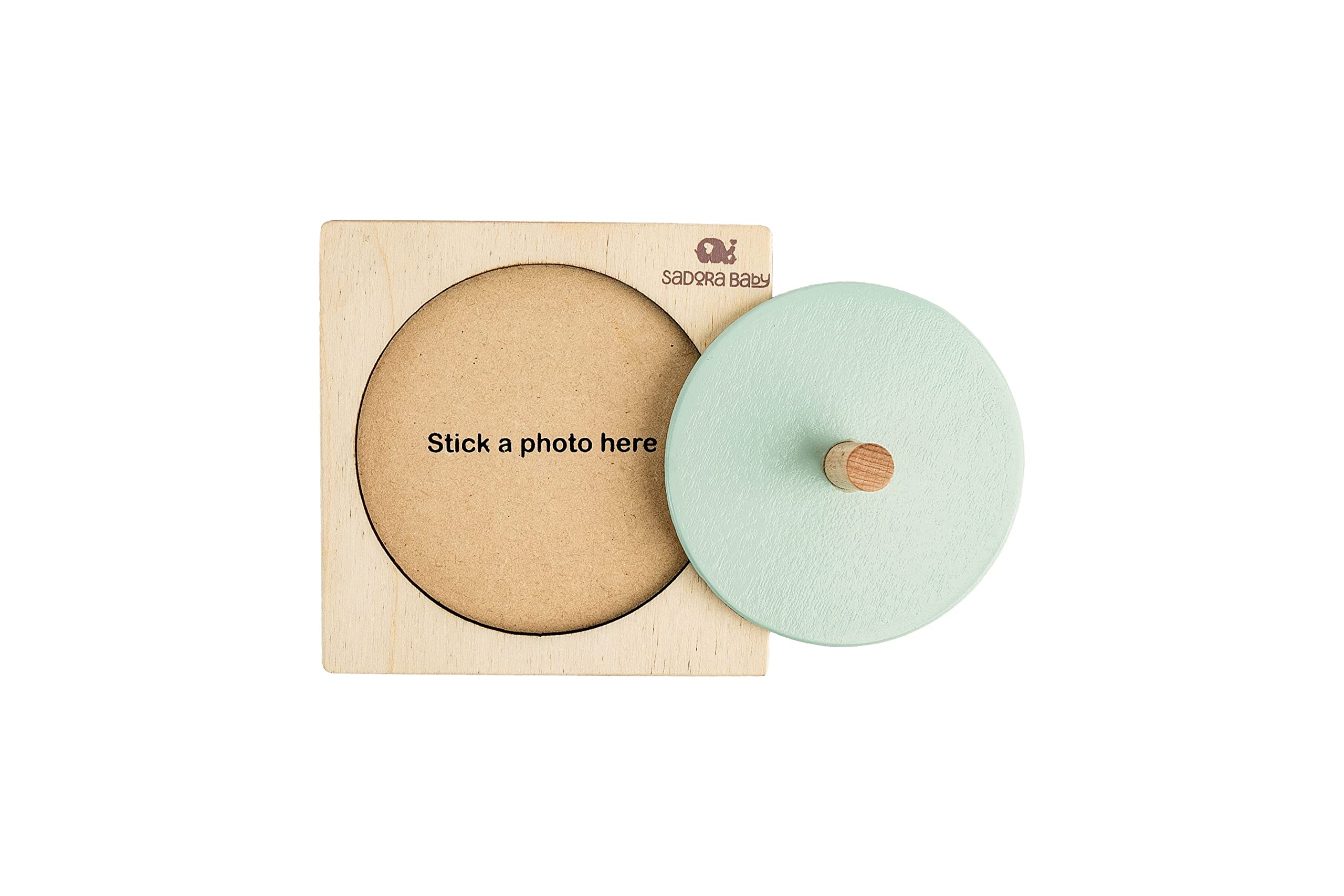 Sadora Baby Pincer Round Shape - with Cut-Out for Adding Babys Photo, Montessori Puzzle & Wooden Object Permanence, Round peg, Kids 6+ Months, Montessori Toy, Wooden Toys, Wooden Puzzles,Gift (B0B9RZPDQB) Amazon Price History, Amazon Price Tracker