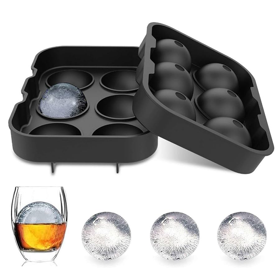 Amazon | 2個セット製氷器 アイストレー 丸氷 製氷皿 6個大