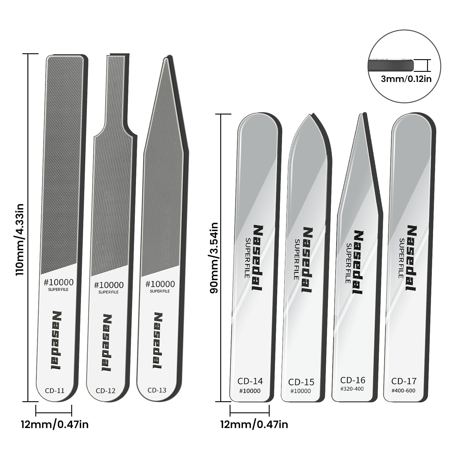 Gunpla Glass Files - 7 Piece Polishing Set -8
