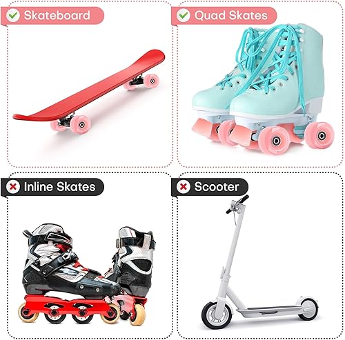 Miniatura 7 de Nezylaf Paquete de 8 ruedas de 32 x 58, 82 A con rodamiento instalado y 2 topes de punta para patinaje de doble fila, accesorios de repuesto