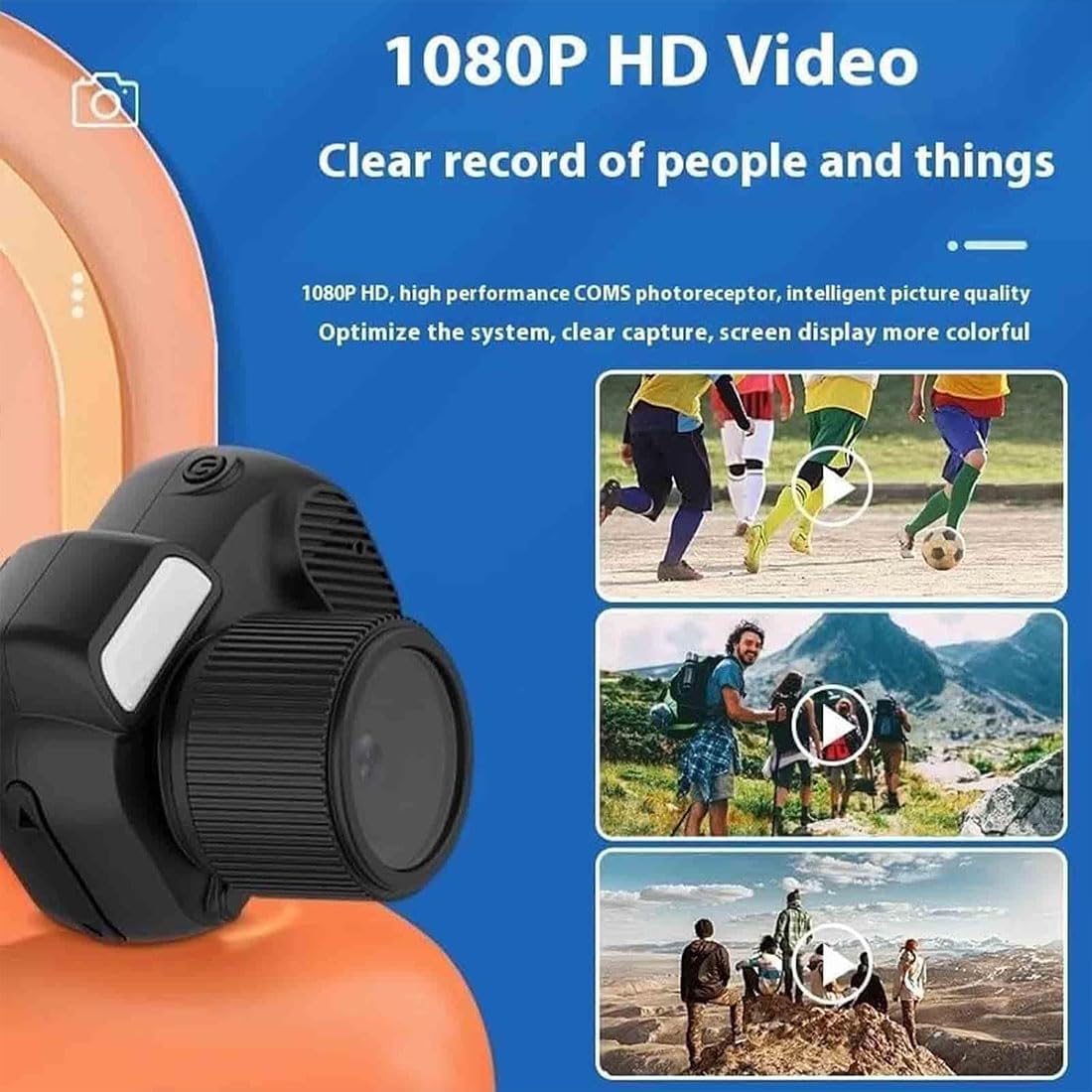 Mini Keychain Camera, Zoomu Mini Camera Keychain, 1080p HD MINI Retro Cameras with Sd Card, Support OTG Upload to Phone or Computer, Eight Filters, 100 Mins Battery Life (128GB)