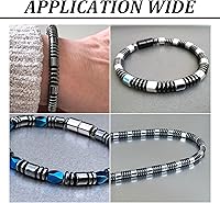 Vista 4 de Craftdady 5 hebras de cuentas de hematita sintética de disco Heishi negro de 0.236 pulgadas (0.236 in), cuentas metálicas planas y redondas