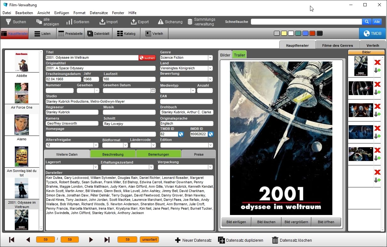 GS Film-Verwaltung - DVD-Verwaltung - Software zur Verwaltung Ihrer DVD-Sammlung - Datenbank Programm zur DVD-Verwaltung