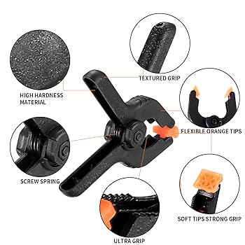 20 Pcs Plastic Spring Clamps Jaw Open Spring Clamp Extra Strength Work Clip For DIY Projects