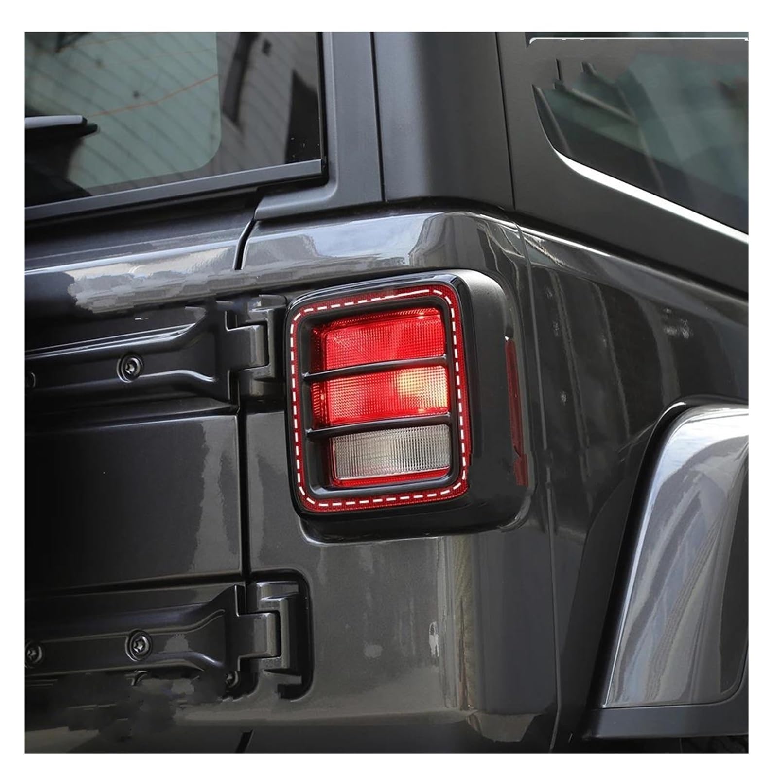 Protector De Luz Trasera Cubierta Embellecedora Luz Trasera Para Faro Coche Decoración Señal Giro Espejo Retrovisor Para Jeep Para Wrangler JL 2018 Up Cubierta De Luz Trasera | C Style