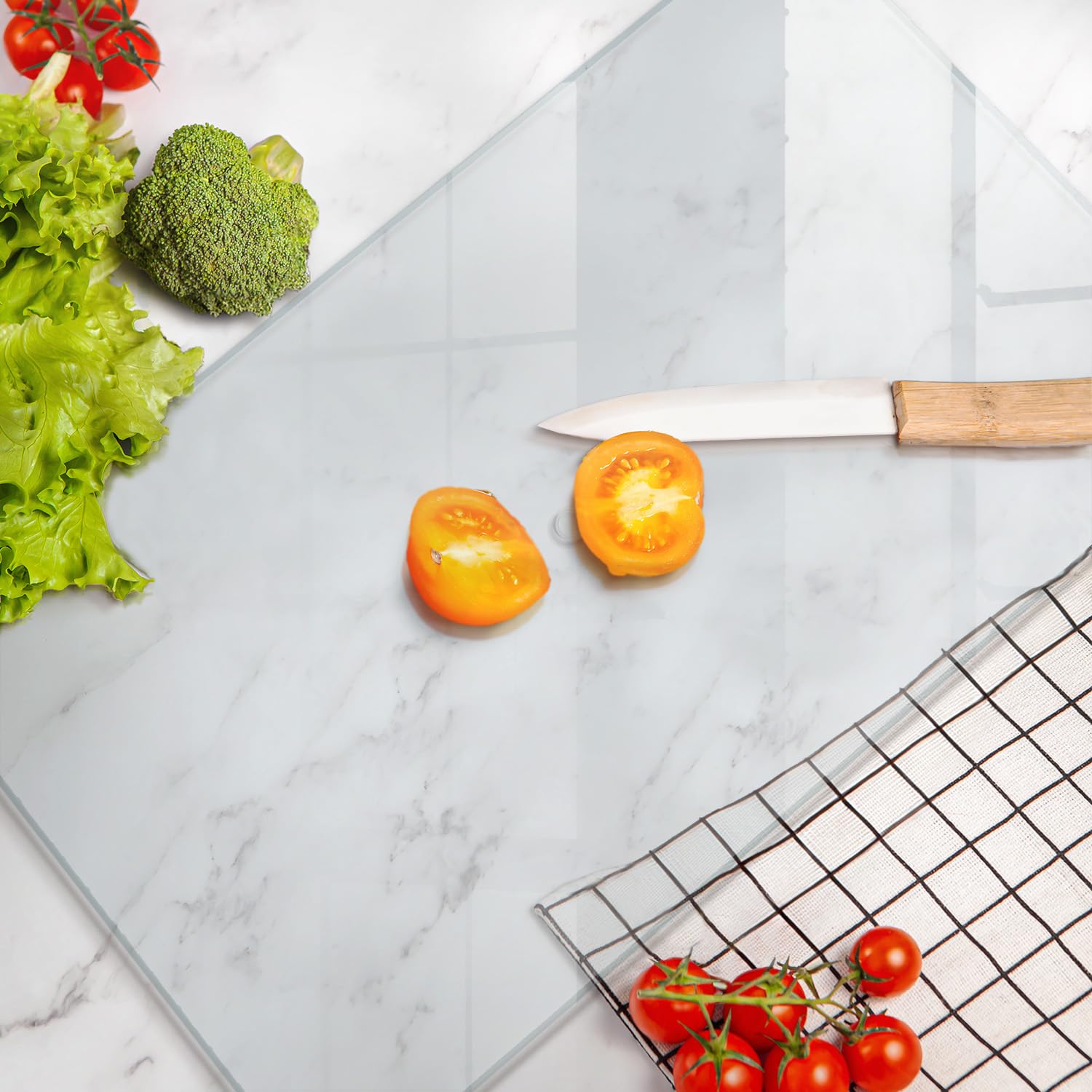 Tulup Tabla de Cortar Transparente 52x30 cm Fáciles de Limpiar Durable Para la cocina