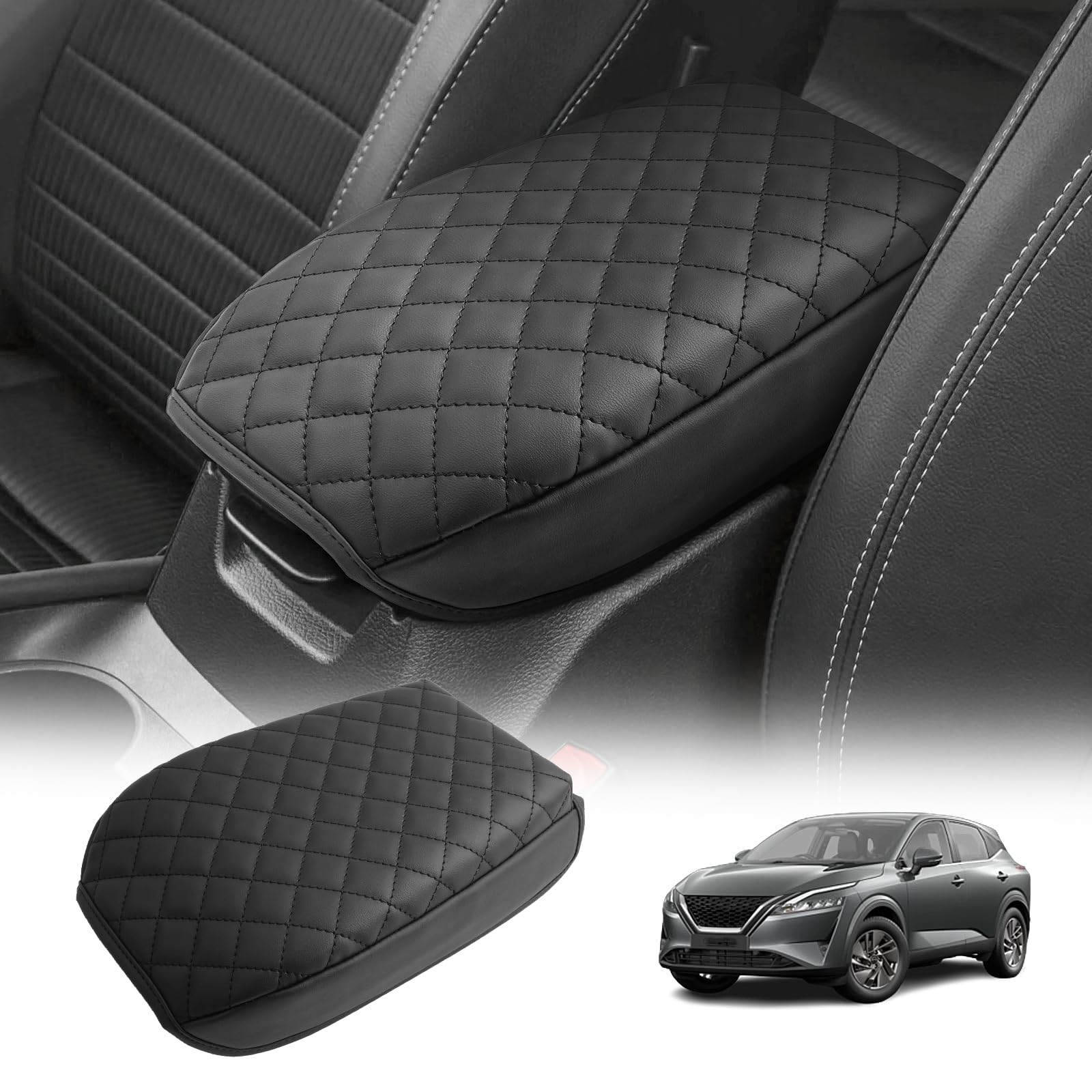 LUWU Kompatibel mit Nissan Qashqai J12 2021-2024 2025 Mittelkonsole Armlehnen Abdeckung Armlehnenbezüge Schutz Auto Mittelkonsole Armlehne Schutz Armlehnenbezüge Qashqai j12 Zubehör