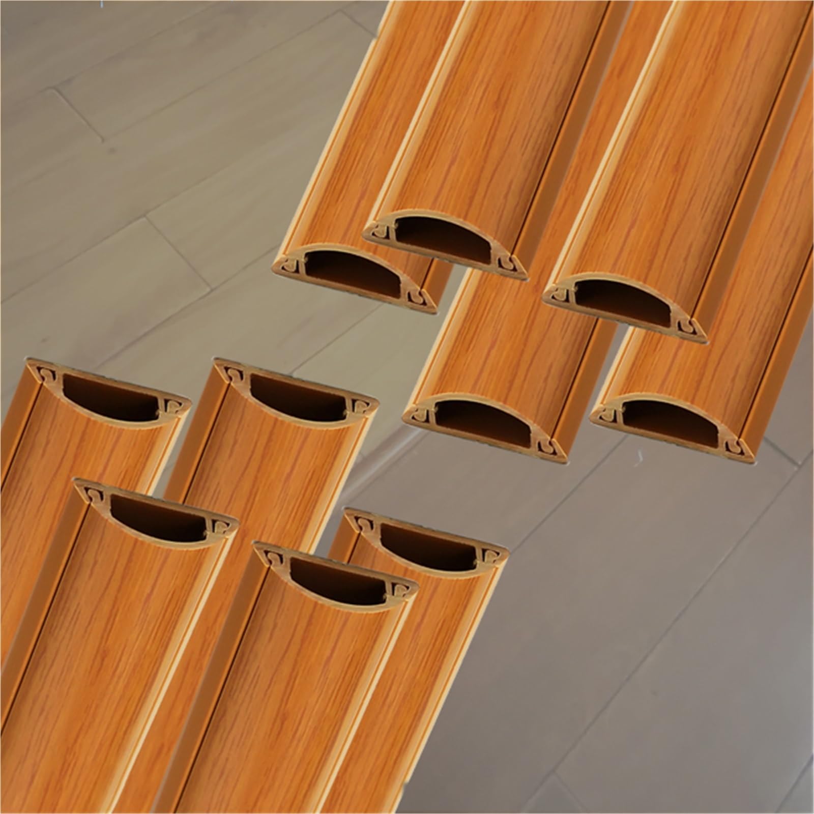 goulotte Electrique Goulotte De Câbles en PVC Imitation Bois De 22 À 30 Mm De Largeur, Cache-câbles (1, 2, 5 Ou 10 Pièces) pour La Gestion des Câbles en(B - 10 PCS,L x Outer Width 100cm x 30mm)