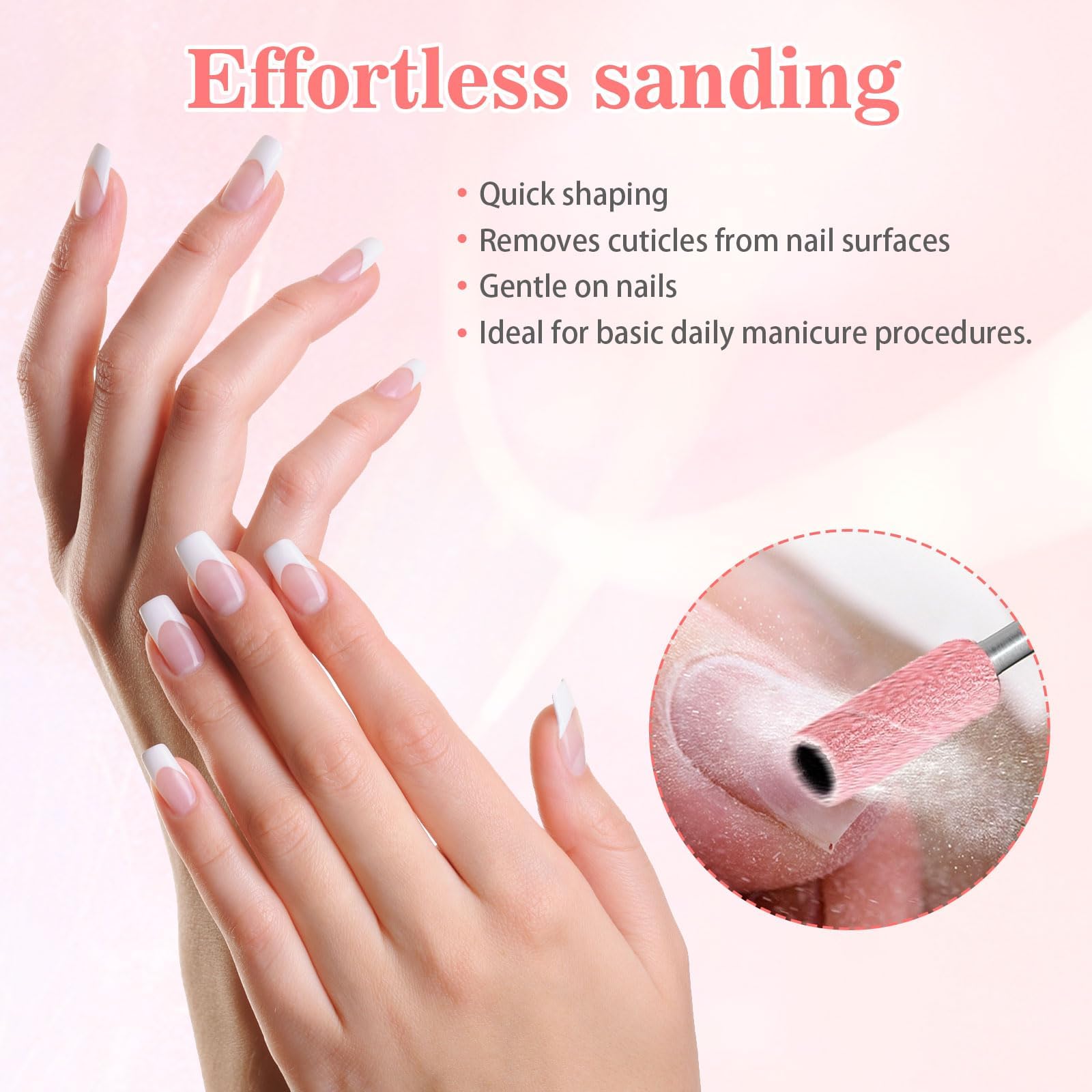 100 Bandas De Lijado Pequeñas Para Broca De Uñas Con Pulido De Uñas Naturales 240# Rosa Sanding Bands Grano 240 Mini Bandas De Lijado Para Taladro De Uñas Para Cutícula De Limpieza