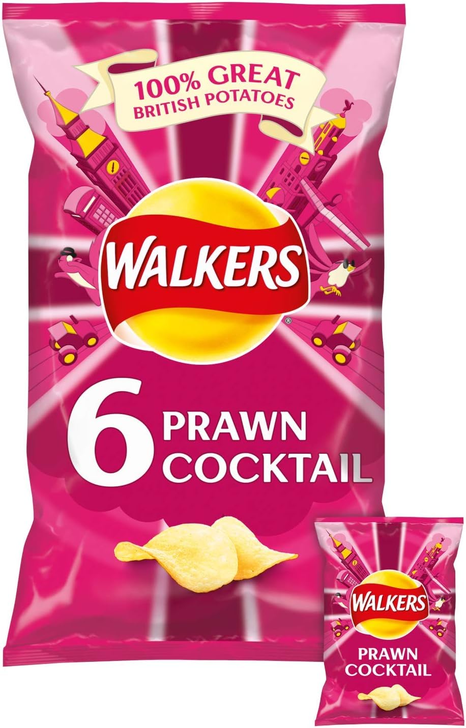 Walkers Crisps - Prawn Cocktail (6x25g)