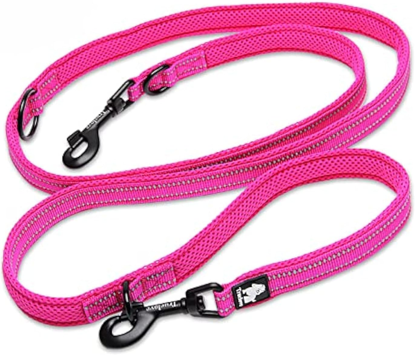WINHYEPET True Love 7 in 1 Multi-Function Adjustable Dog Lead Hand Free Pet Training Leash Nylon Reflective Comfortable Multi-Purpose Dog Leash TLL2411(Blue,L)