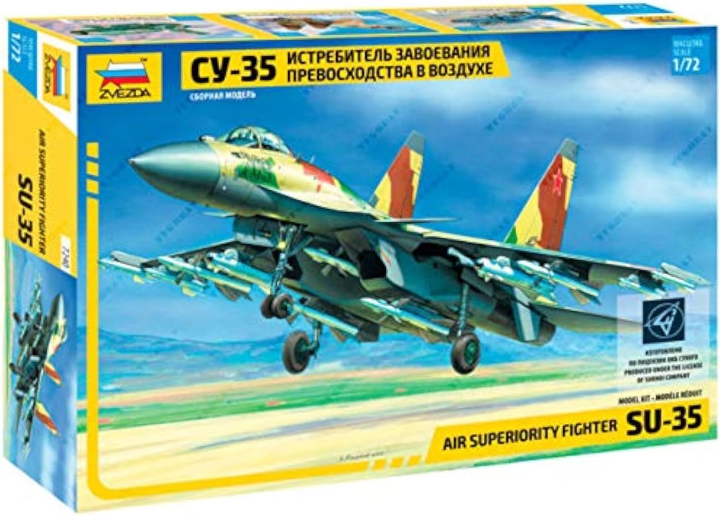 Zvezda 7240 - Russian Air Superiority Fighter SU-35 - Plastic Model Kit Scale 1/72 Lenght 28 cm / 11.25" 129 Details