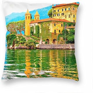 Italy Villa Del Balbianello Como Lake Pillow Case Decorative Cushion Cover Pillowcase Sofa Chair Bed Car Living Room Bedroom Office 18"x 18" KXR-3339