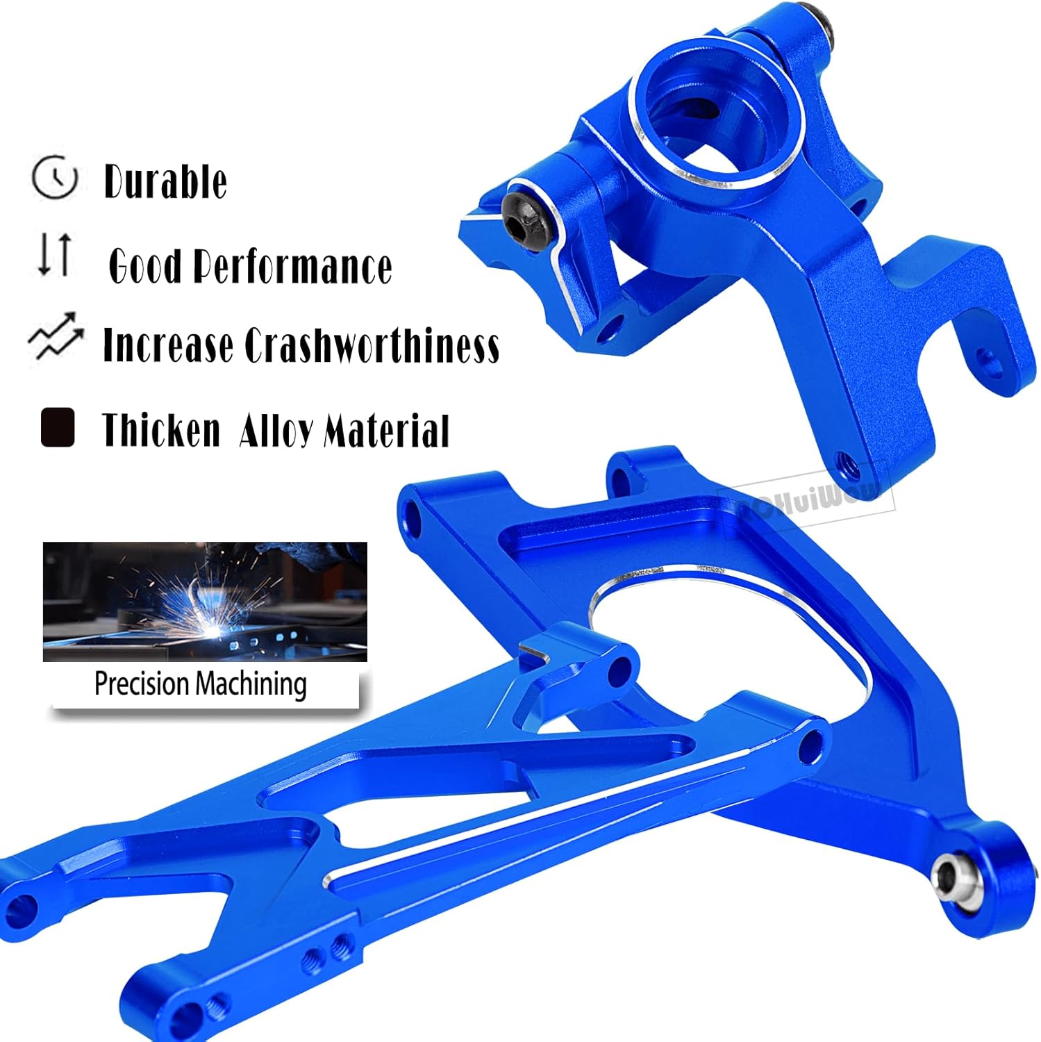 RC Upgrades Part for 1/10 Gorgon 2WD RTR Brushed Monster Truck(ARA3230T1),Aluminium Alloy Suspension Arms & Caster Block C Hub & Steering Blocks & Rear Stub Axle Carriers,Navy Blue