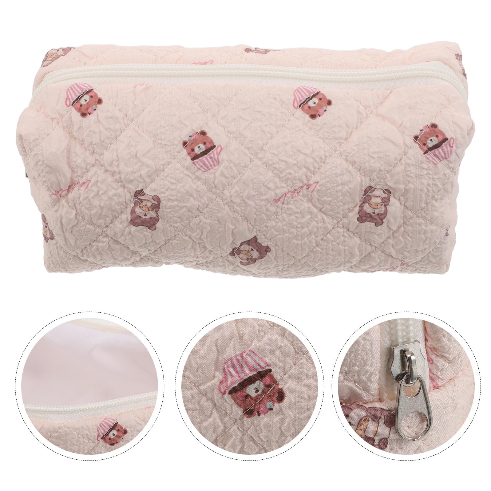 Baluue Grosse Trousse à Crayons Beige, Grosse Capacité, en Tissu