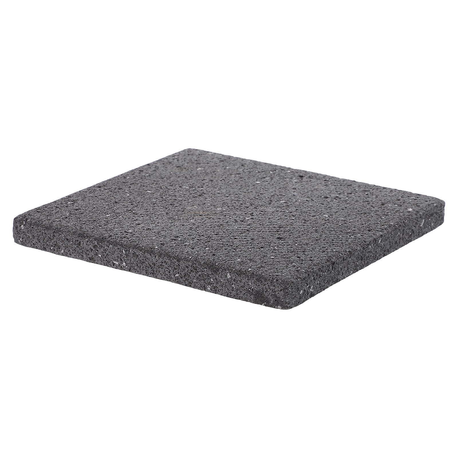 iplusmile Piastra in Pietra Lavica per Barbecue Superficie 16,8x15,5x1,5cm, Riutilizzabile per Grigliate di Carne e Verdure Durante Picnic Spontanei