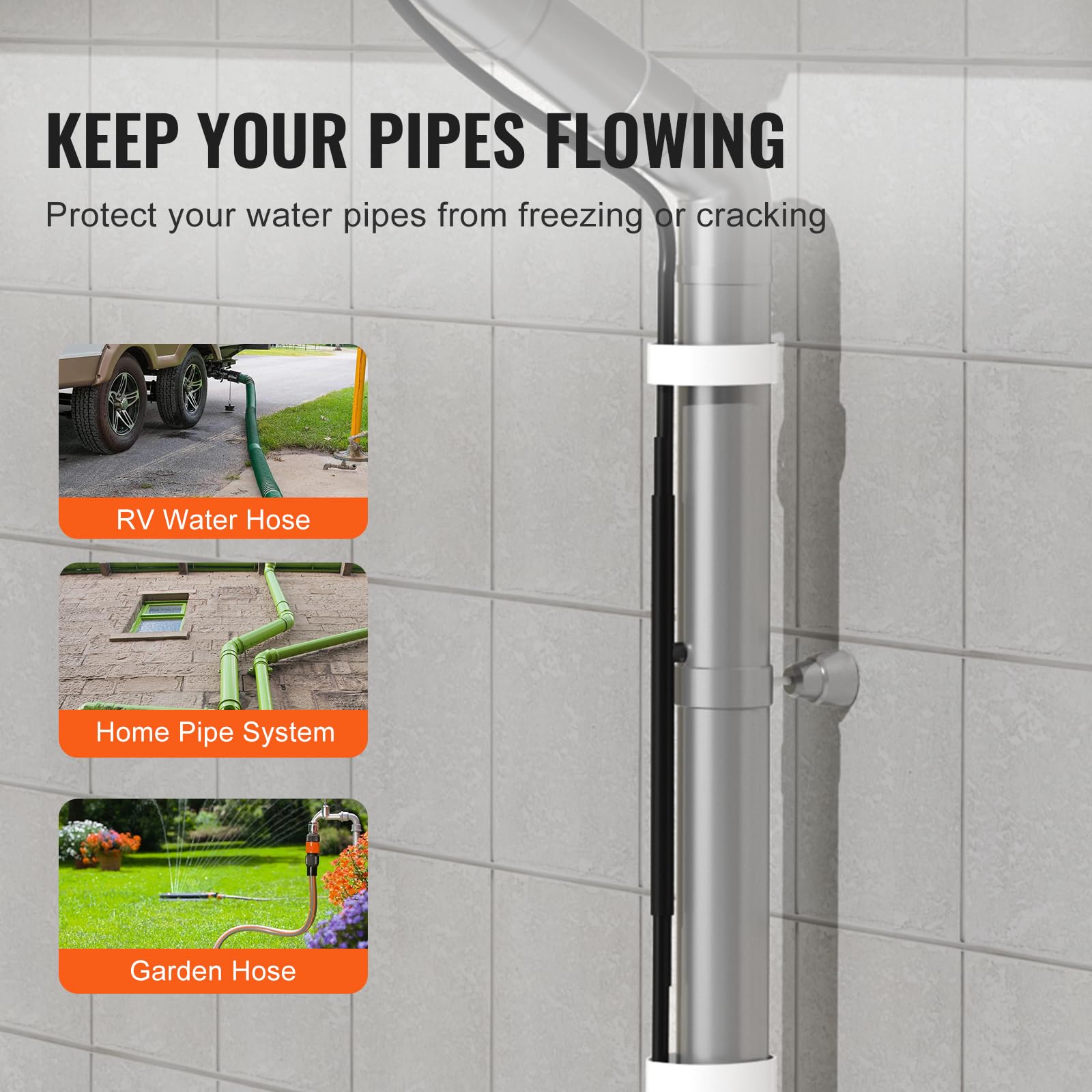 Cavo Riscaldante Antigelo Autoregolante Ci-Fotto 7m - Per Tubi Acqua Fino A -40°C - Foto 11