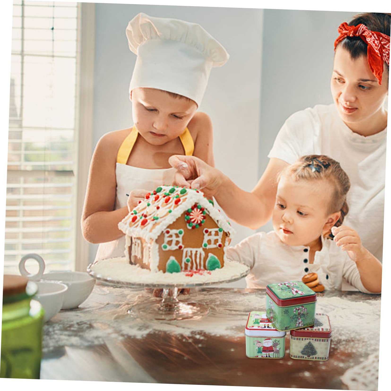 Operitacx 9pezzi Natalizie Decorate Per e Biscotti Scatole Per Per e Decorazioni